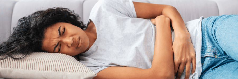 women with stomach pains