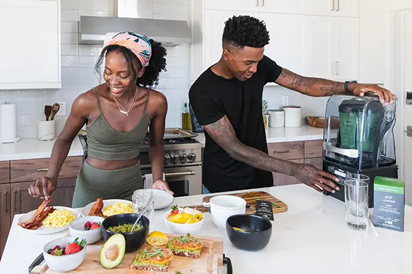 couple making healthy food