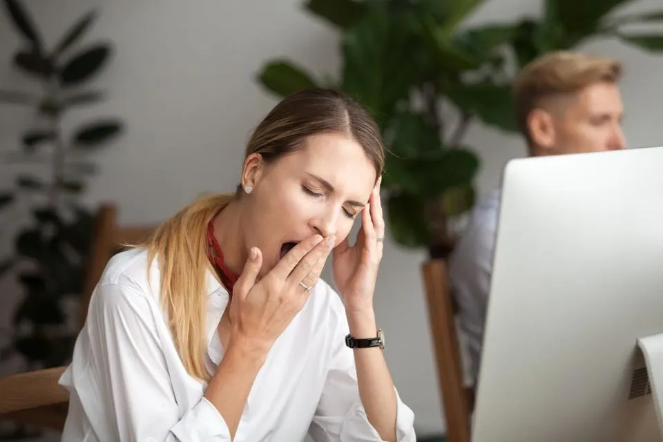 women yawning