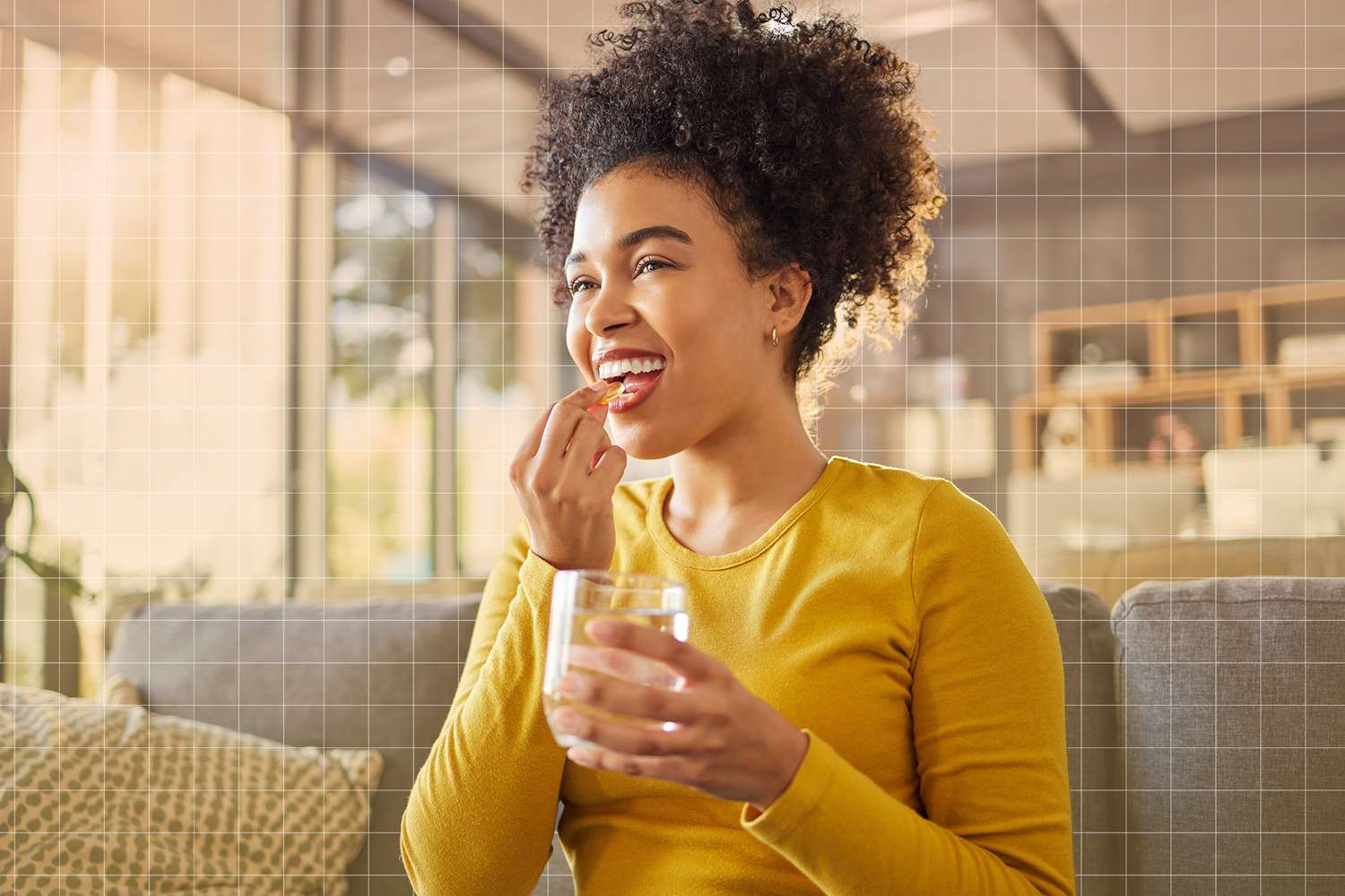 women taking vitamin